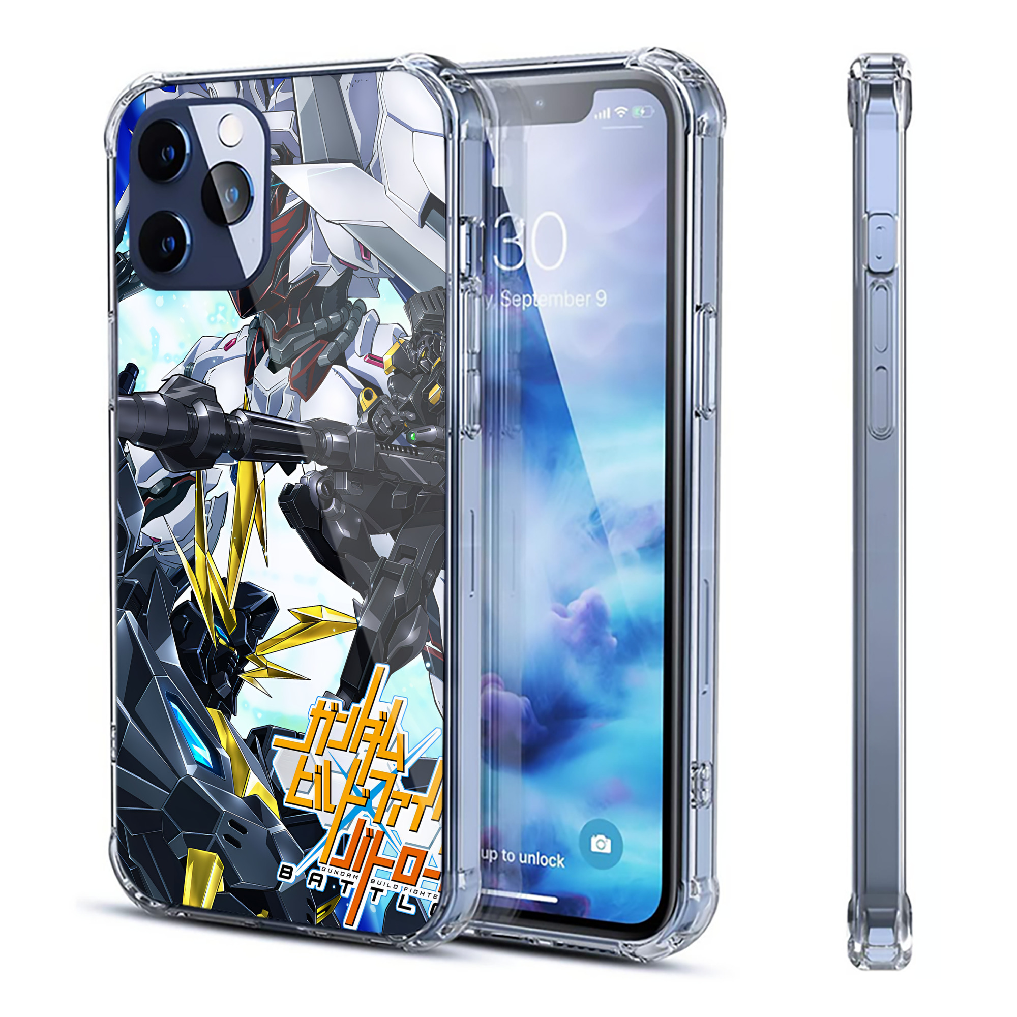 （画像用） 機動戦士ガンダム Mobile Suit Gundam 【iPhone 12シリーズ対応】透明スマホケース（クリアソフトケース）